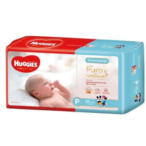 Pañal, HUGGIES "Care", talla P x34