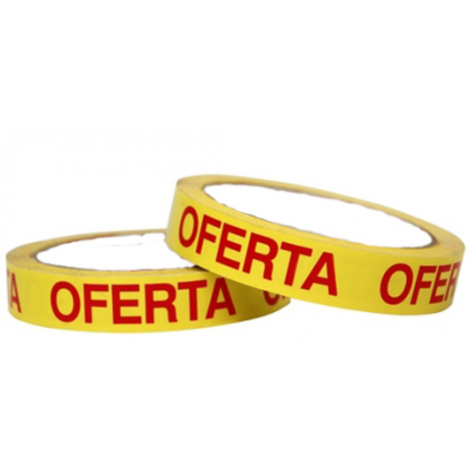 Cinta Amarilla "OFERTA". 18 mm x 50 mts