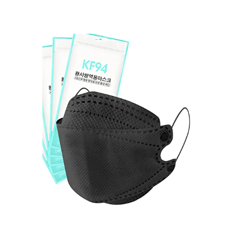 Mascarilla KF 94, NEGRA, x10 mascarillas